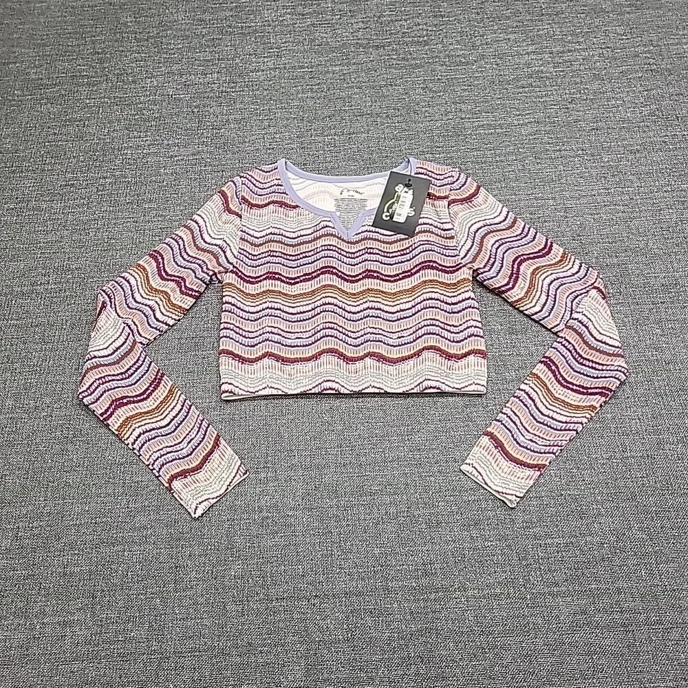 Girls Long Sleeves Notch Neck Seamless Tee Shirt - art class Medium Size 8 Print